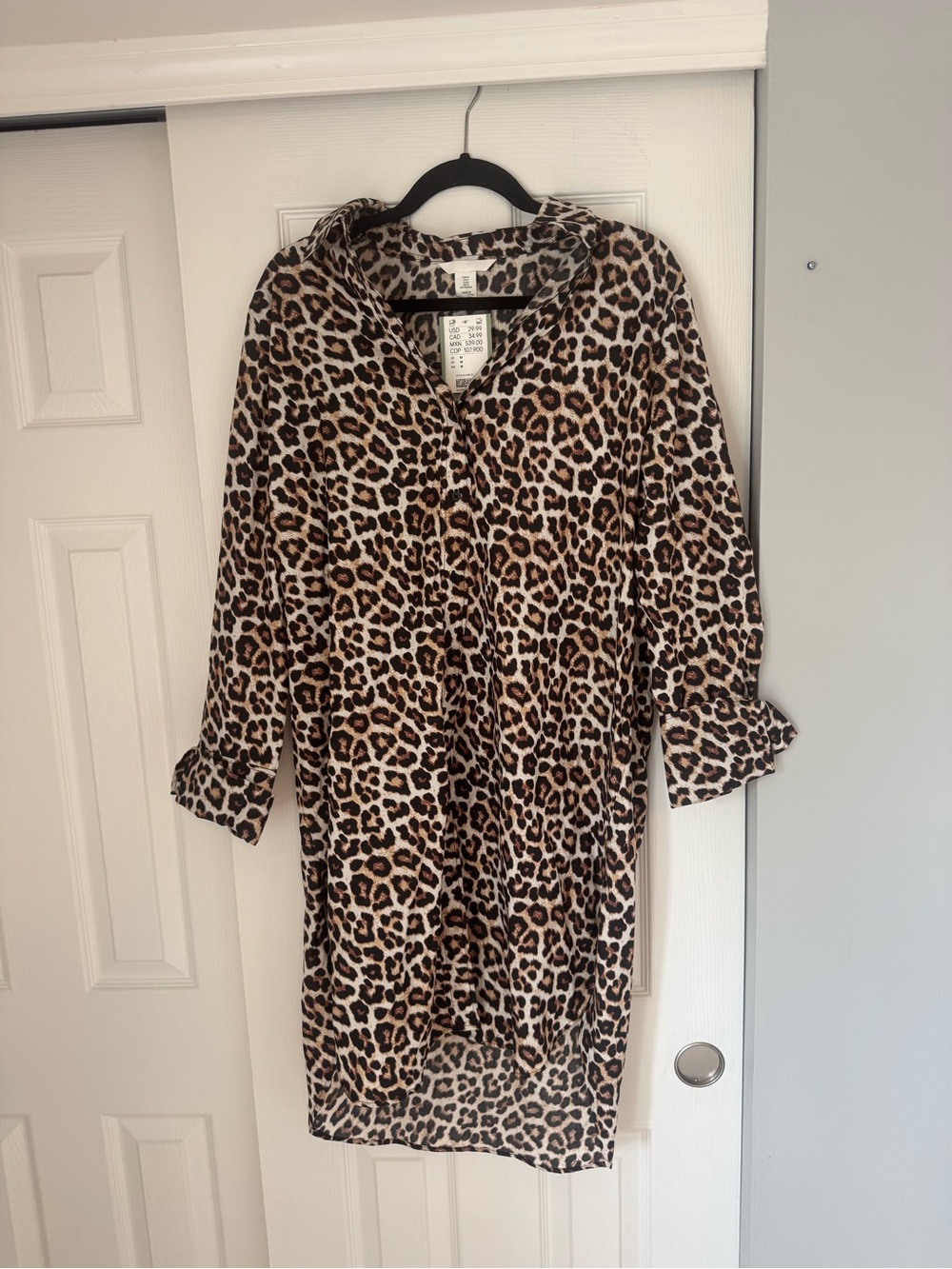 H&M Leopard Print button up Tunic